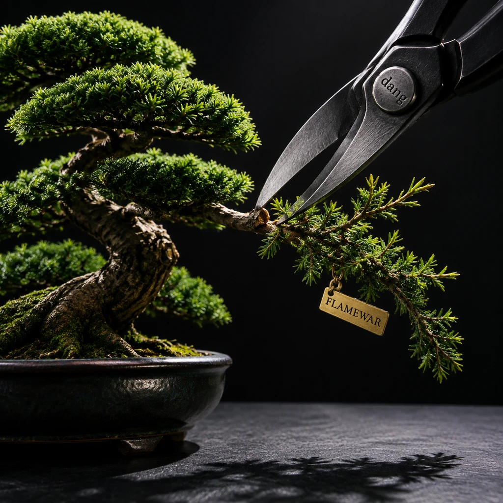 算法秩序并非自然生长,而是依赖人工修枝剪的隐蔽介入(示意图)