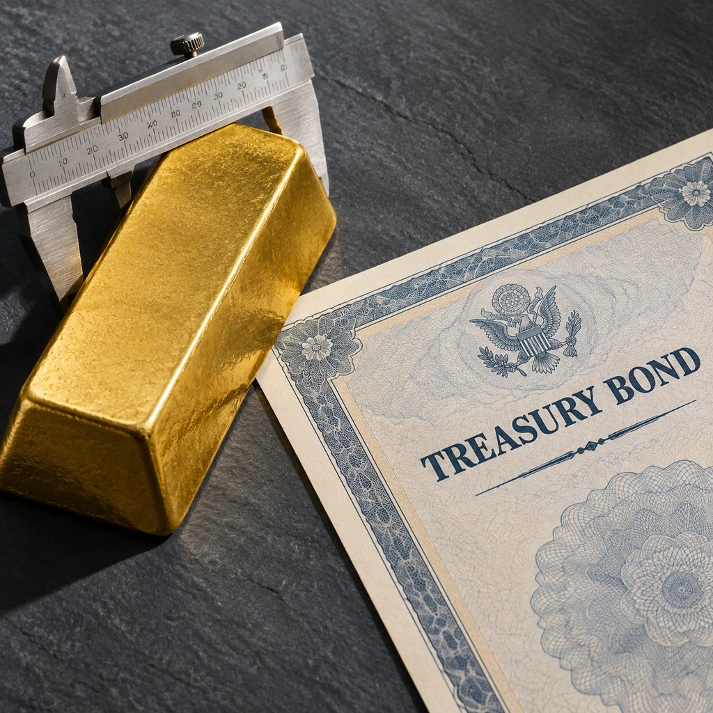 黄金是无对手方风险的实物，不同于依赖兑付信用的国债(示意图)