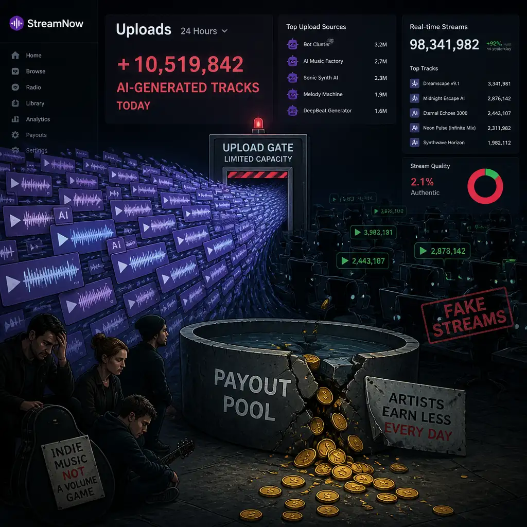 Deezer把话说得更明白了：AI歌挤爆上传口是假，先来掏空分账池才是真