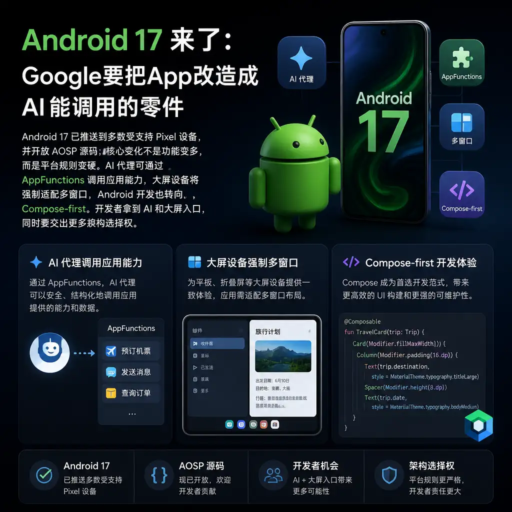 Android 17来了:Google要把App改造成AI能调用的零件