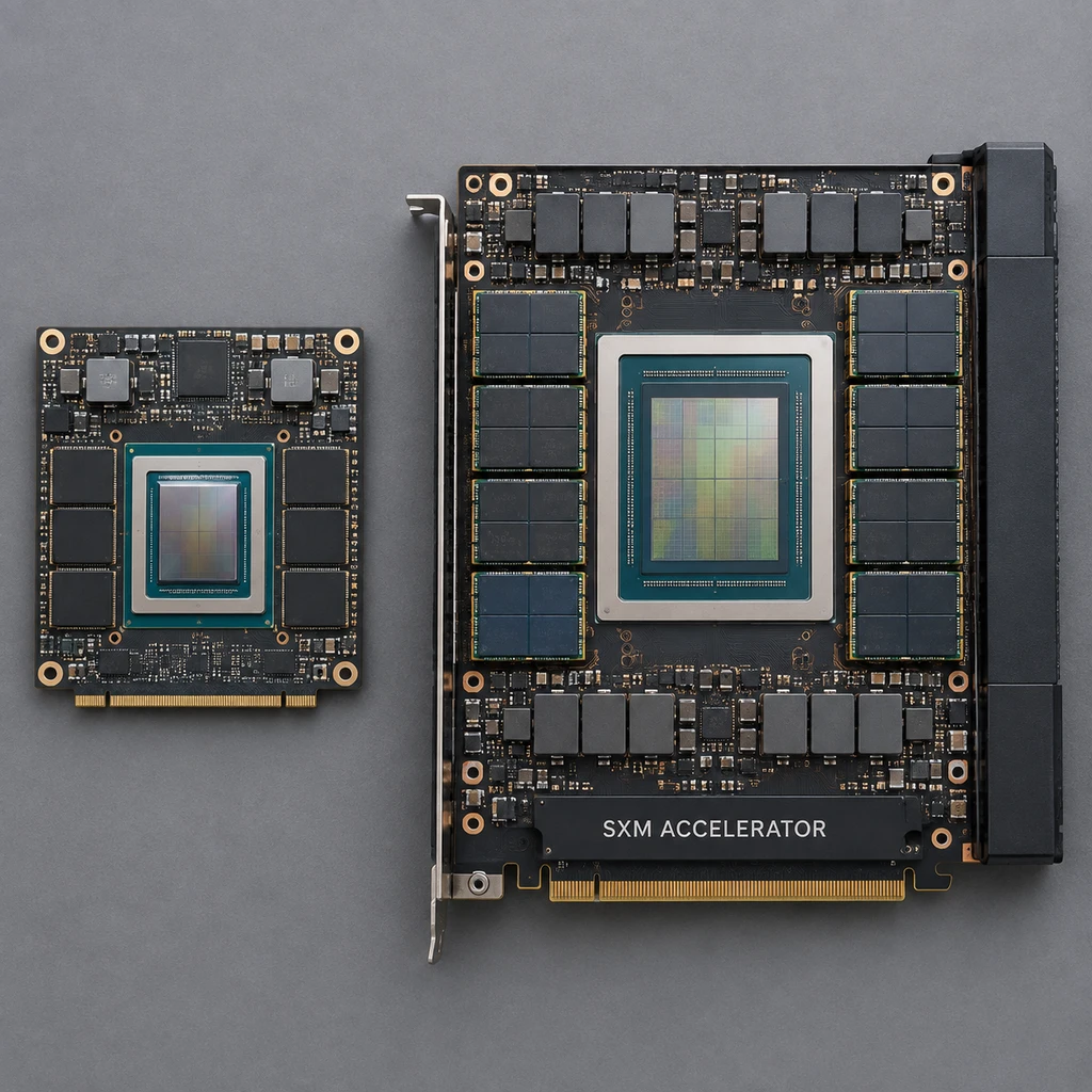 端侧自研芯片与商用 GPU 加速模块并列，算力规模差异显著
