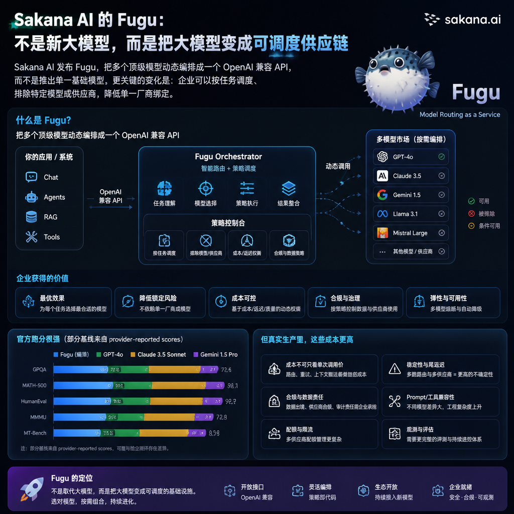 Sakana AI 的 Fugu：不是新大模型，而是把大模型变成可调度供应链