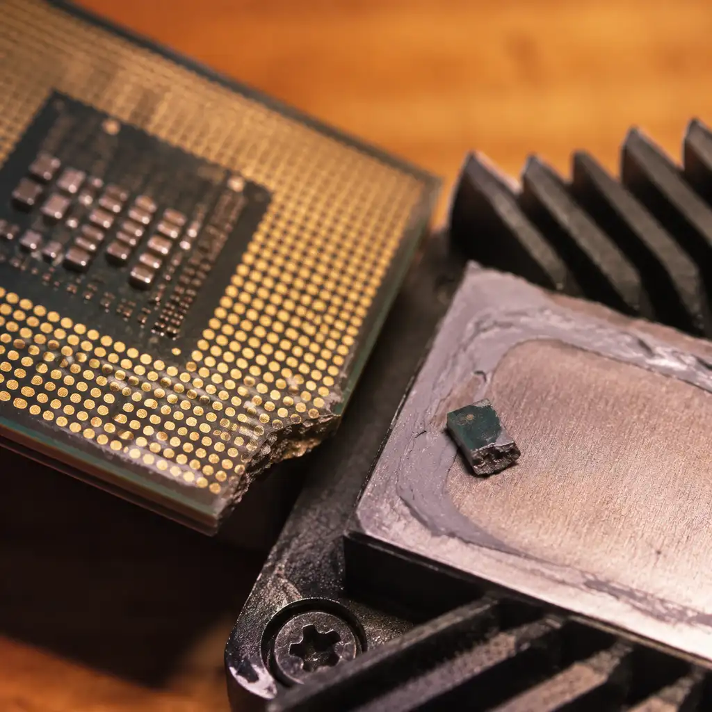 拆散热器时崩掉一角的Athlon XP,暴露了裸晶时代的旧账