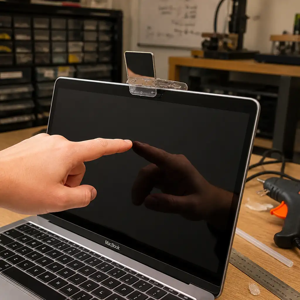 1美元、一个小镜子，把MacBook“改”成触摸屏：这不是苹果的新功能，是黑客式想象力