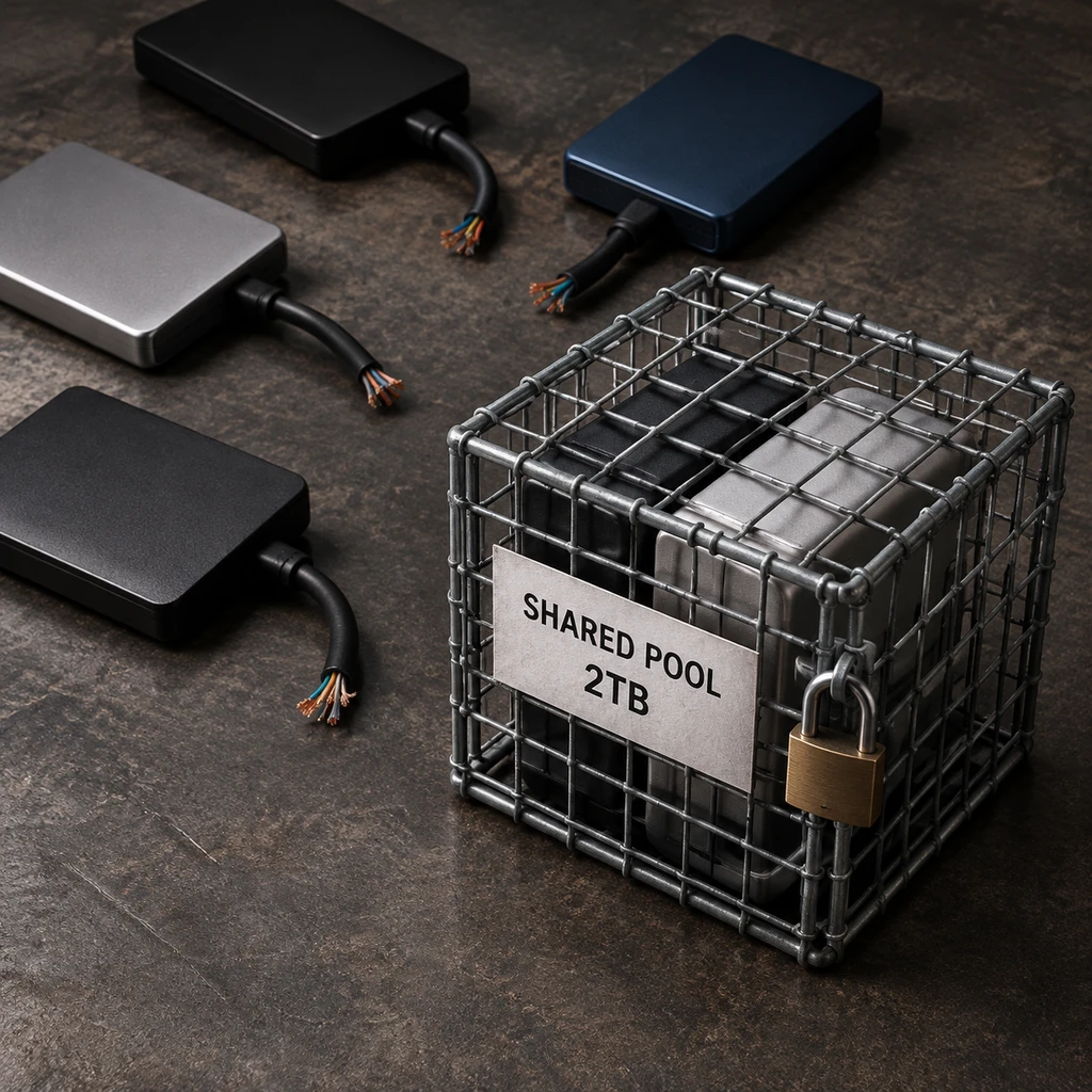 原有的6TB独立网盘被削减为全家共享的2TB(示意图)