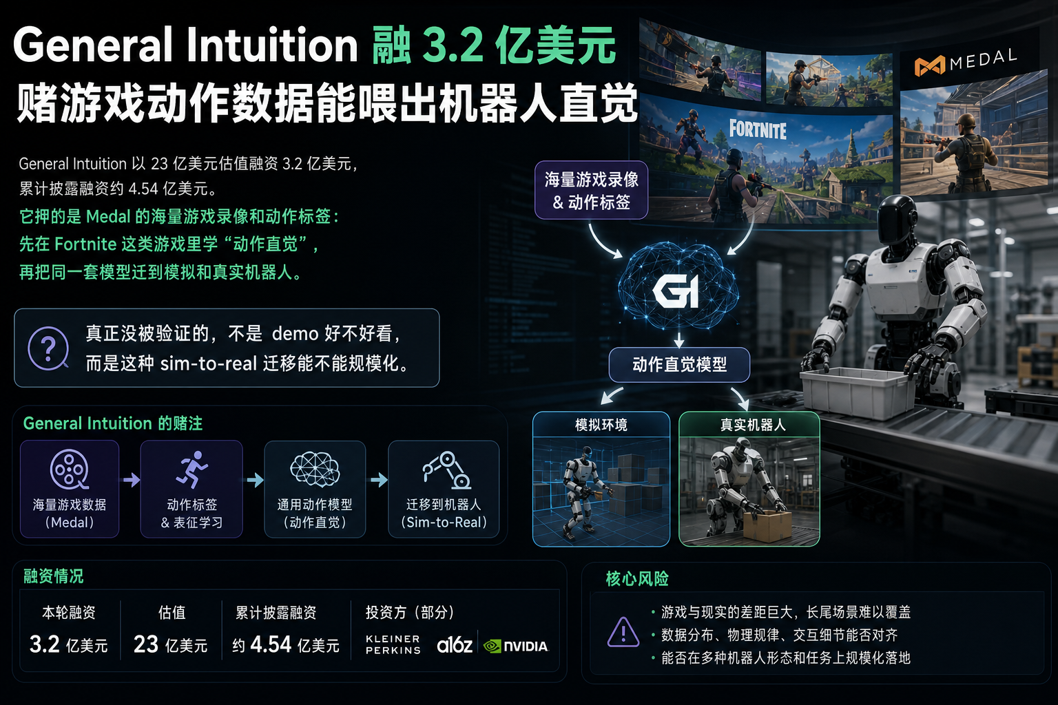 General Intuition 融 3.2 亿美元，赌游戏动作数据能喂出机器人直觉