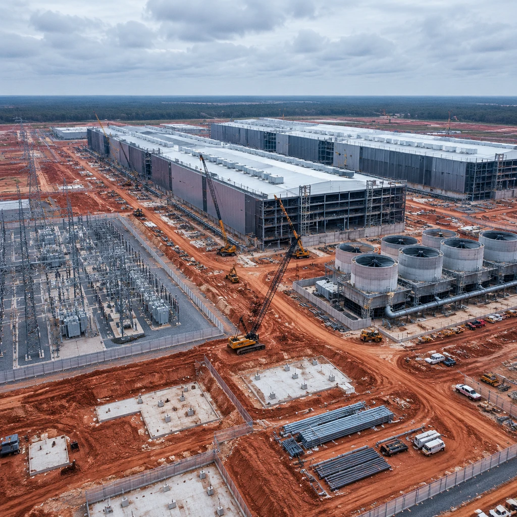 路易斯安那百亿美元算力中心工地见证着千亿级基建开支
