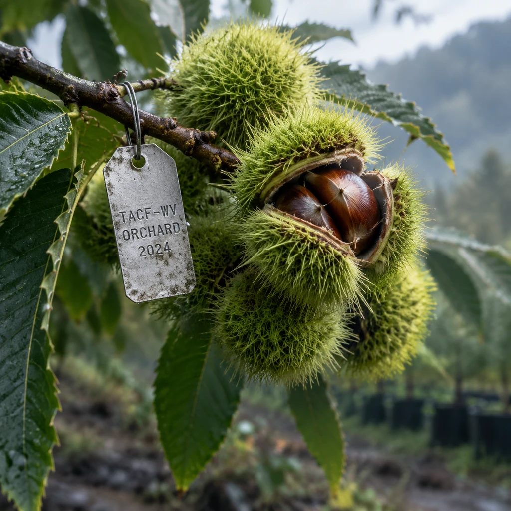全州美洲栗育种依赖的脆弱母树标牌与种实