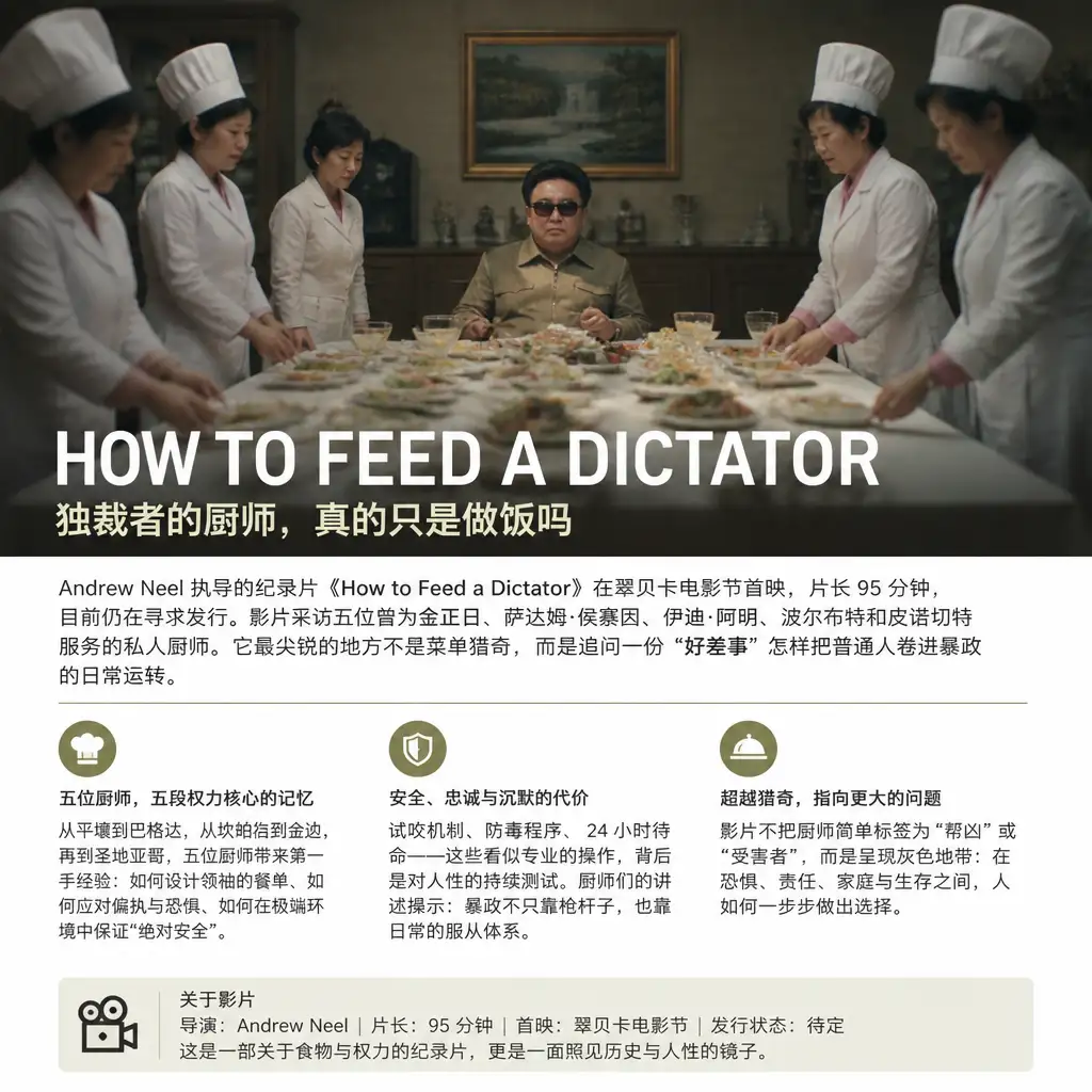 《How to Feed a Dictator》首映：独裁者的厨师，真的只是做饭吗