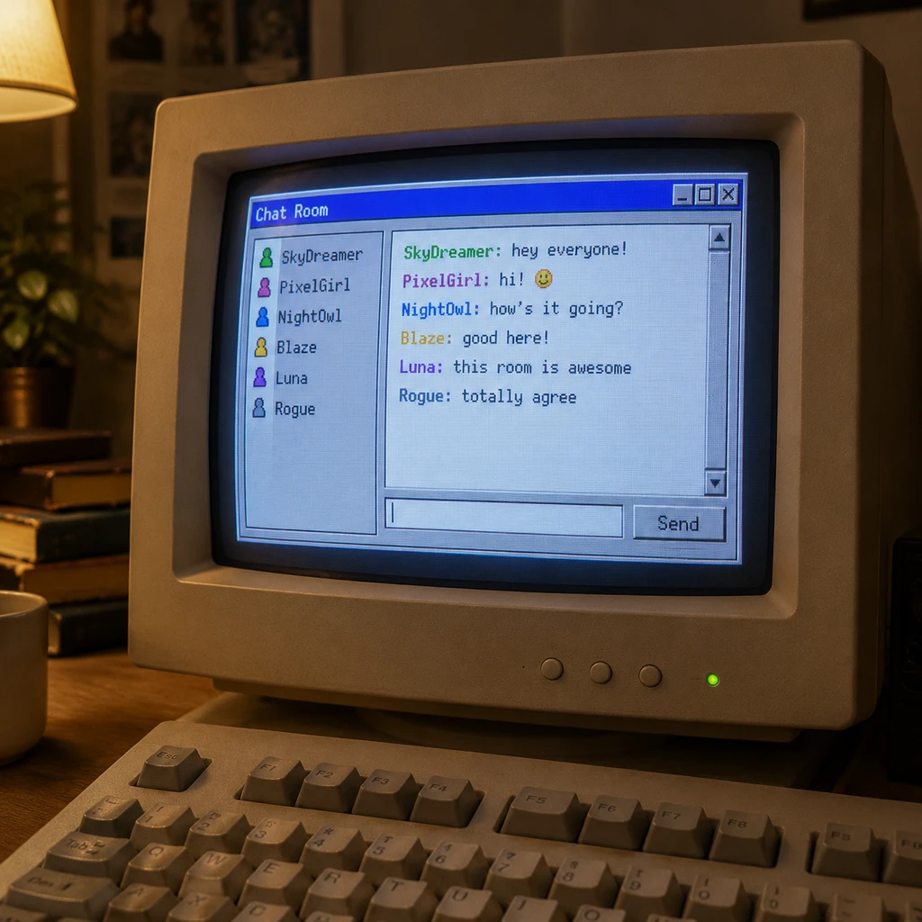 lolchat.rip 连通 56k 拨号网络：一场用现代审查装扮的 1996 聊天室实验