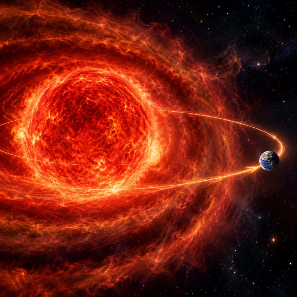 太阳演化为红巨星时因质量损耗减重,地球轨道向外漂移避开吞噬