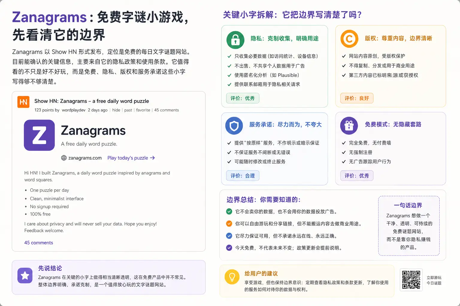 Zanagrams：免费字谜小游戏，先看清它的边界