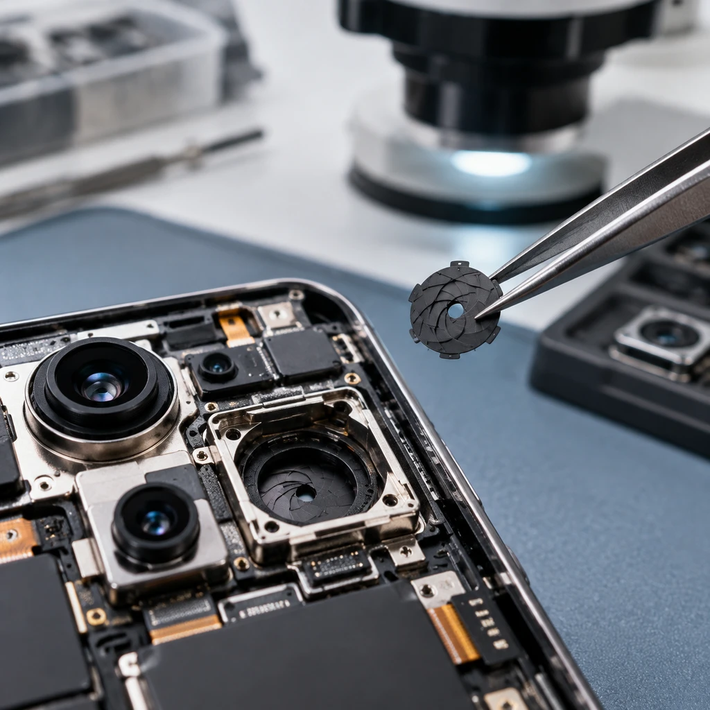 iPhone 18 Pro可变光圈拆解：发丝级精密机械换7.3倍控光，却埋下维修代价