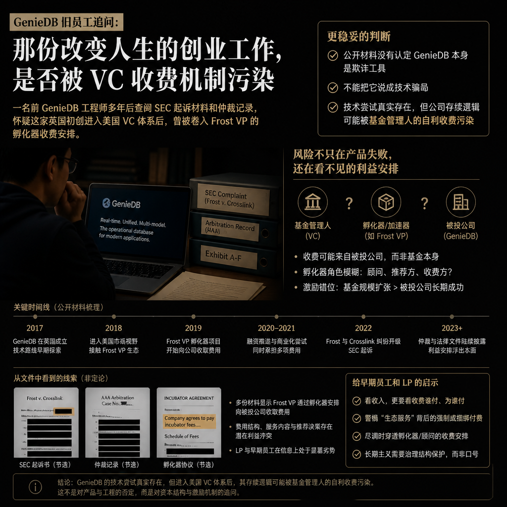 GenieDB 旧员工追问：那份改变人生的创业工作，是否被 VC 收费机制污染
