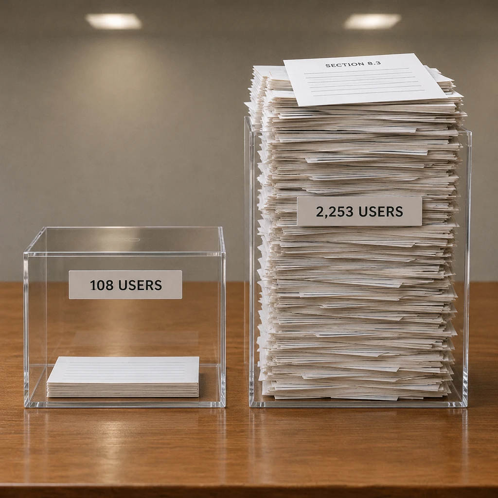 隐私政策修改后,向美国交出的人数从 108 人暴增至 2,253 人(示意图)