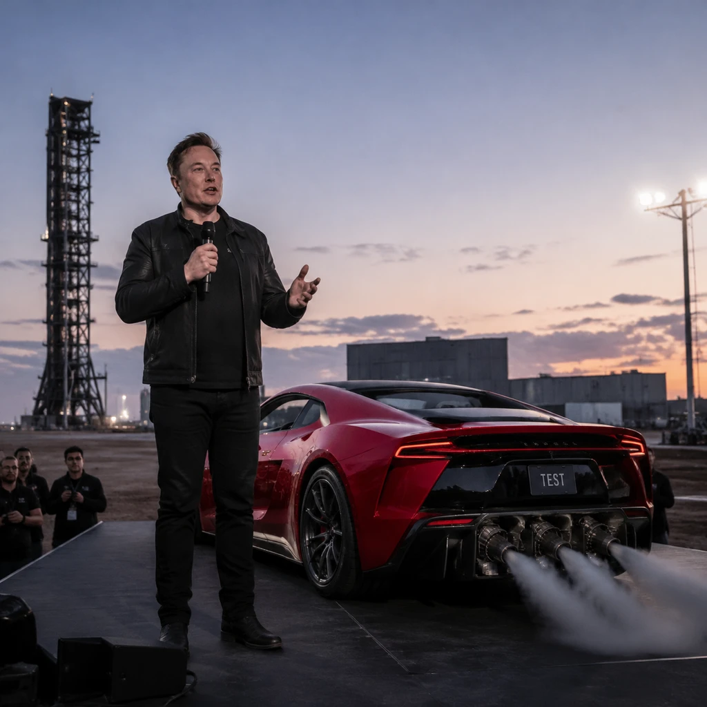 跳票近十年的 Tesla Roadster 亮相特技秀：投产延至2027年与押金困局