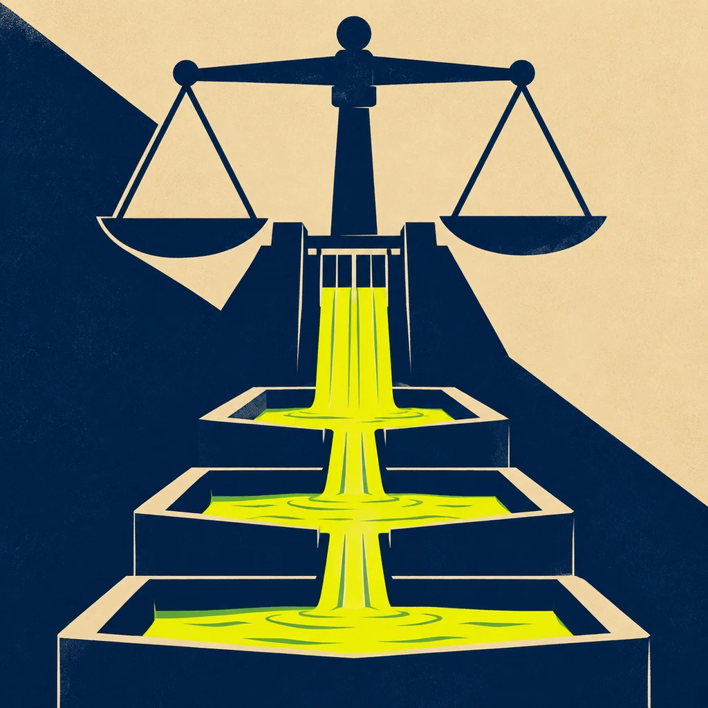 版权判例犹如制度水闸,正将无序抓取引向法定分润池(示意图)
