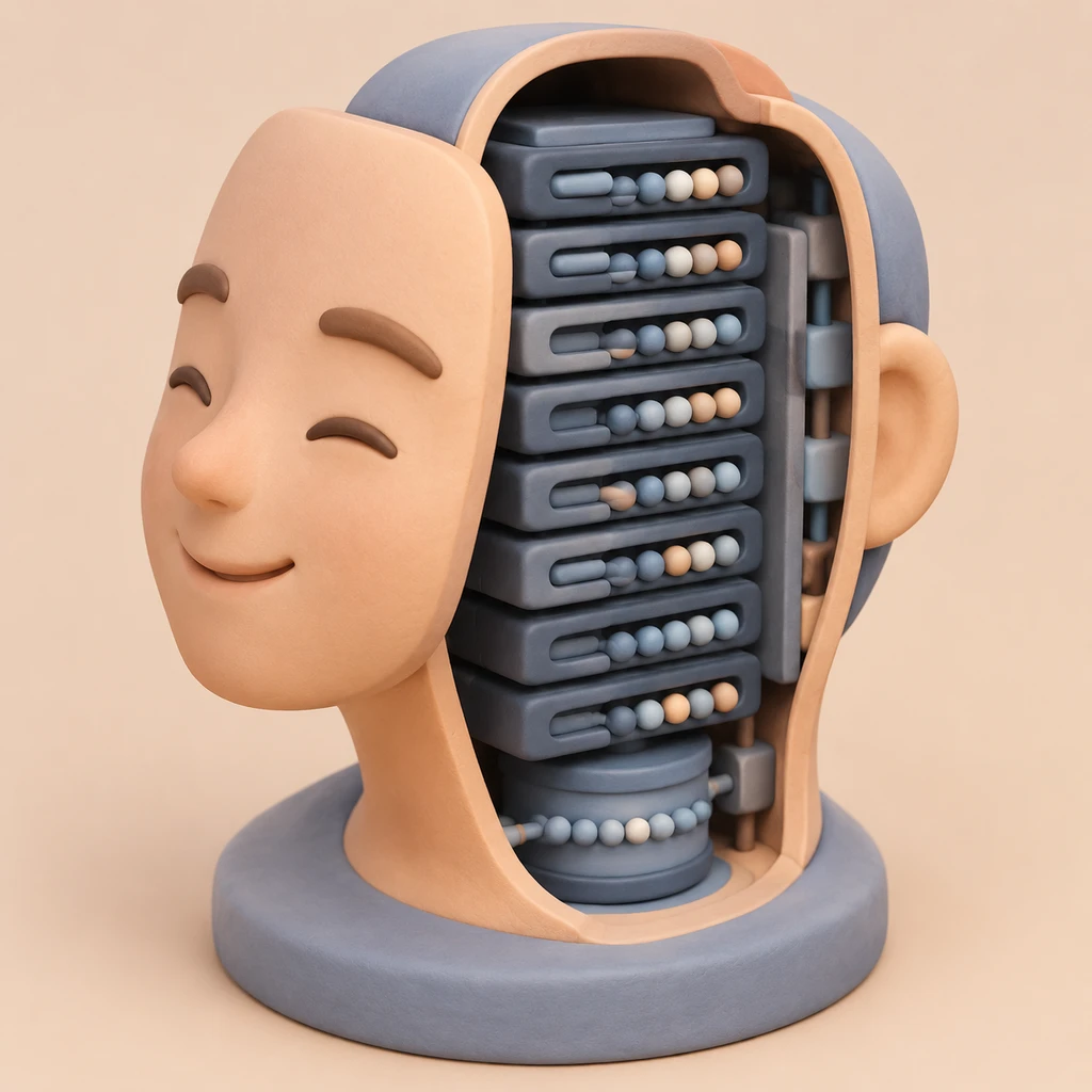 温和顺从的黏土拟人外壳剖开,露出底层严密的概率匹配齿槽(剖面示意)