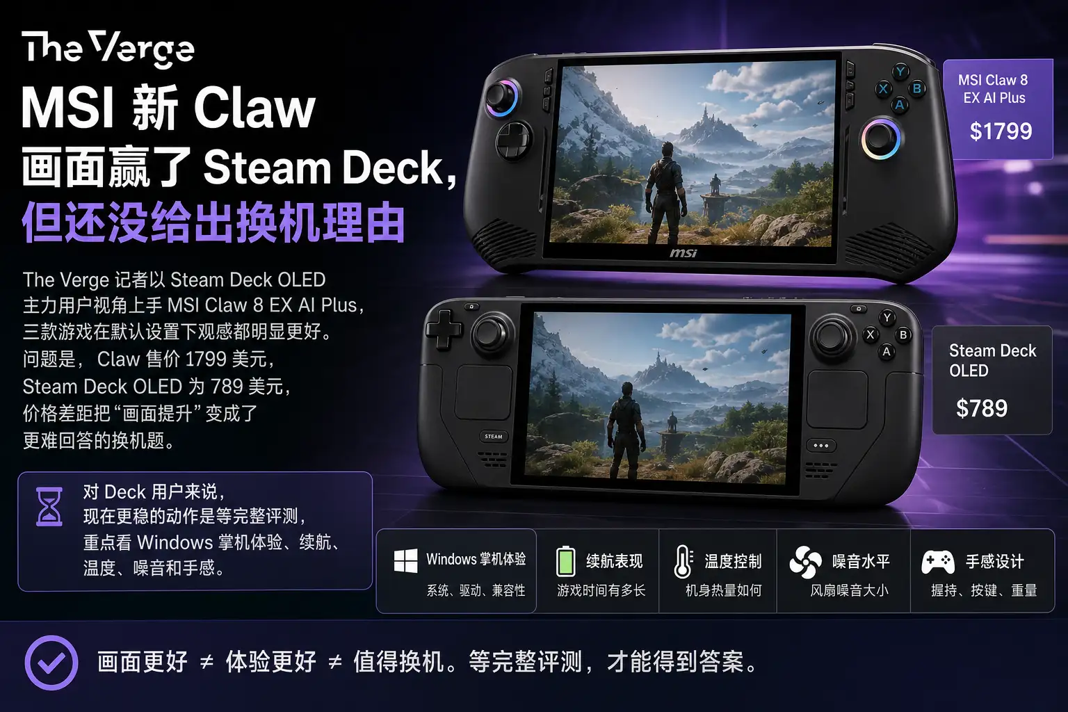 MSI 新 Claw 画面赢了 Steam Deck,但还没给出换机理由