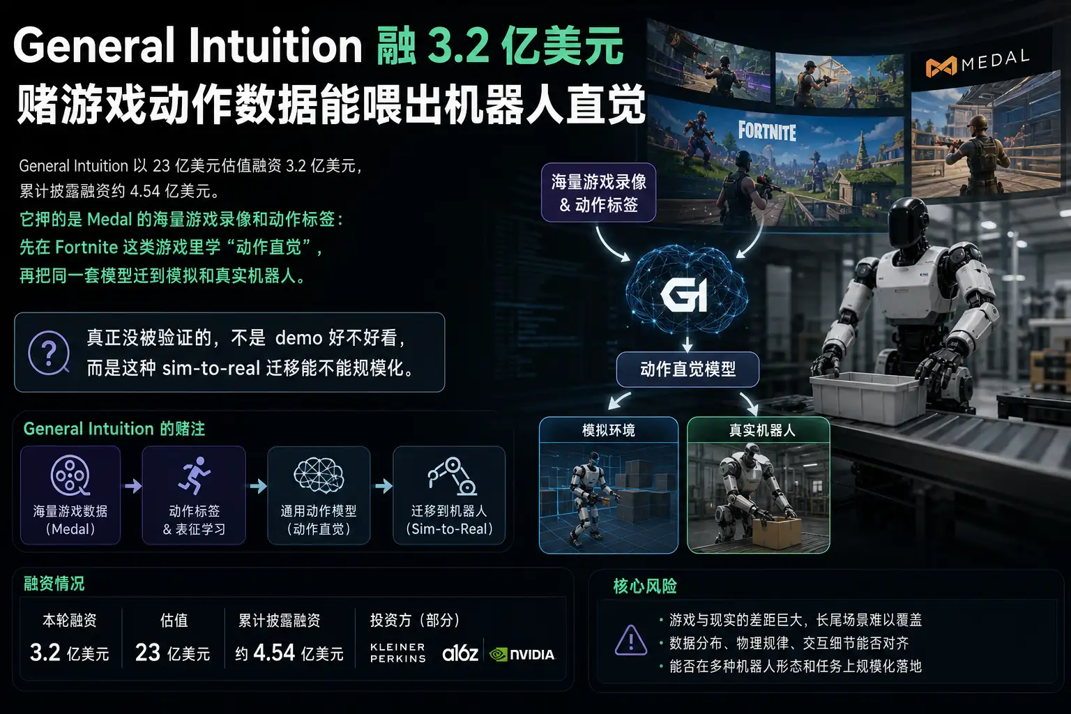 General Intuition 融 3.2 亿美元，赌游戏动作数据能喂出机器人直觉