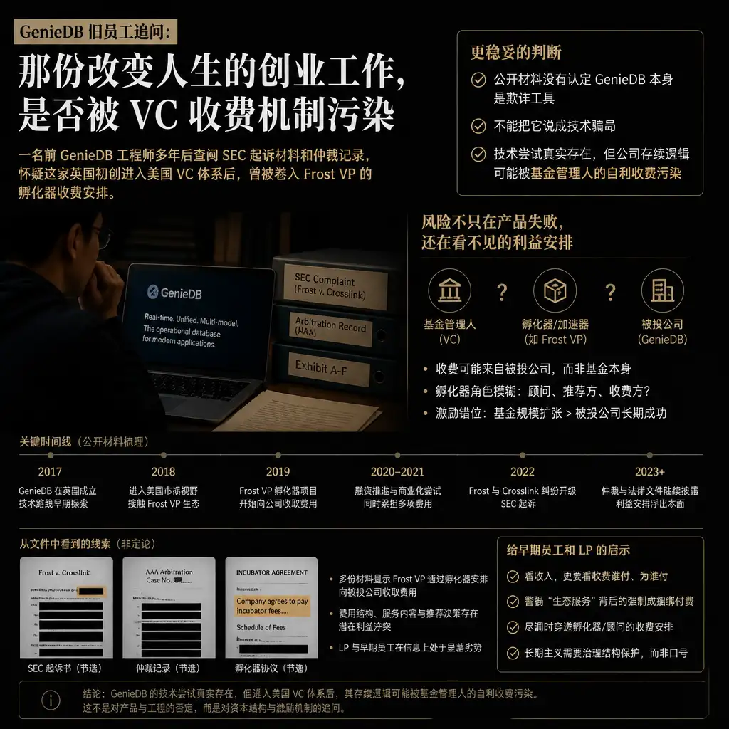 GenieDB 旧员工追问:那份改变人生的创业工作,是否被 VC 收费机制污染