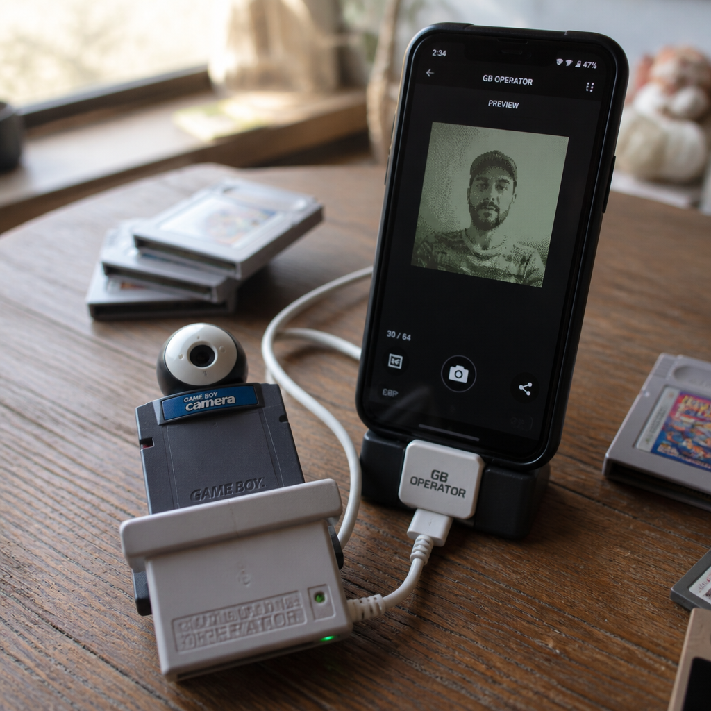 50 美元老卡带底座，把 Game Boy Camera 接回了手机