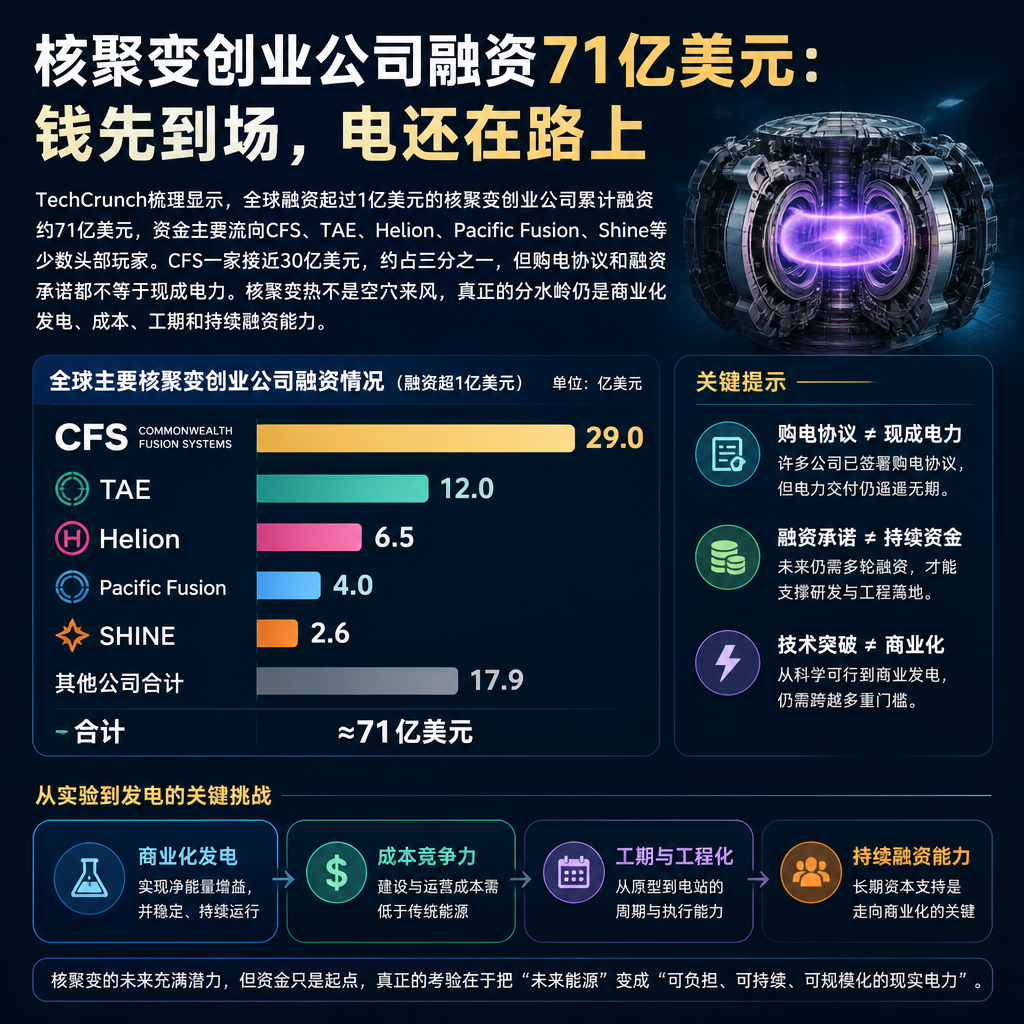 核聚变创业公司融资71亿美元:钱先到场,电还在路上