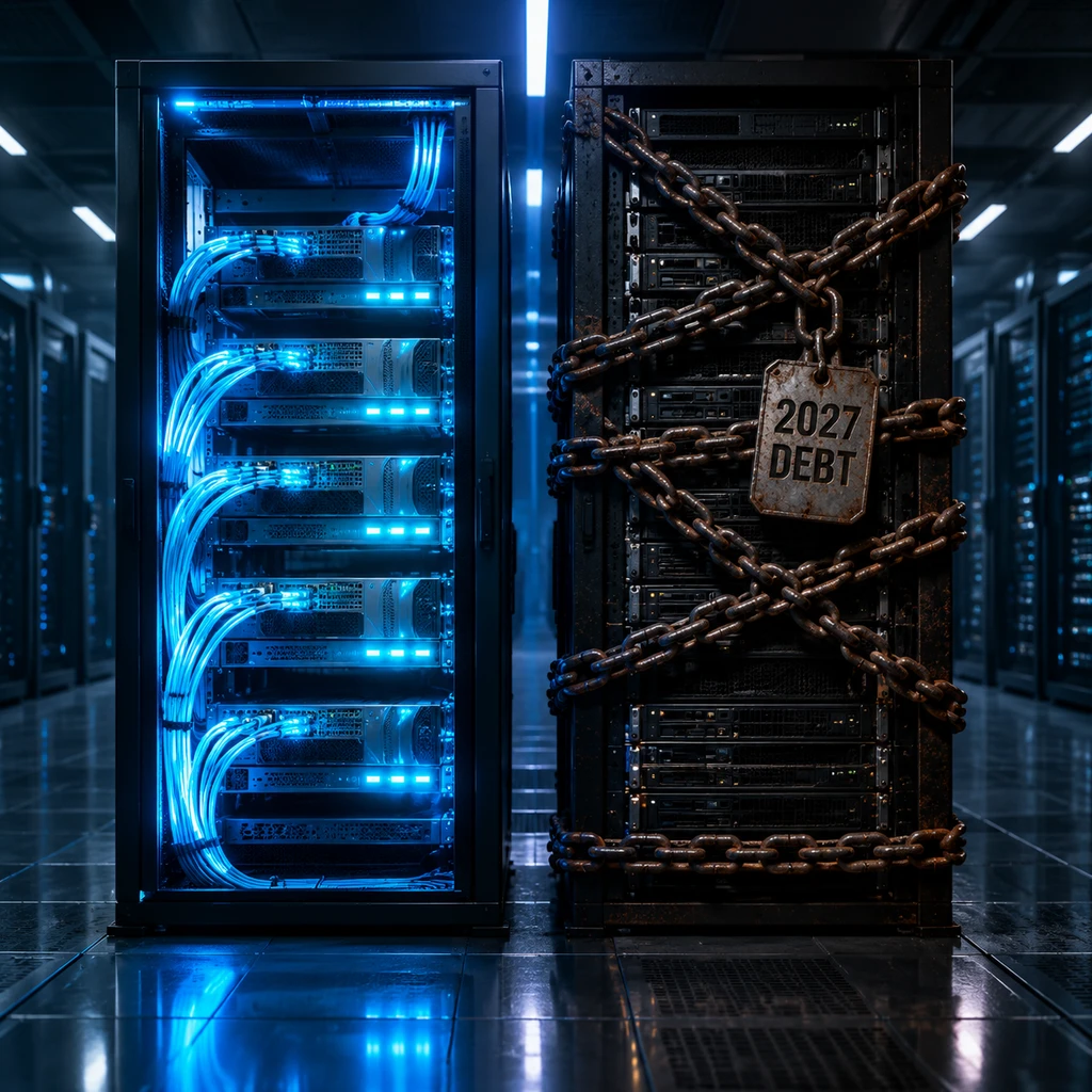 竞品全面向 AI 架构迁移,而母公司陷入历史债务重担(示意图)