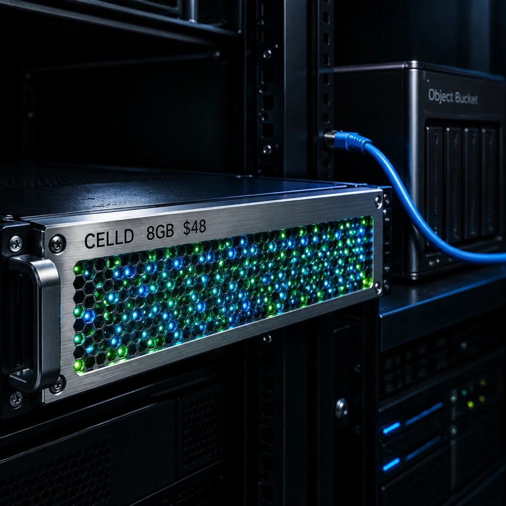 单台 8GB 节点依赖对象存储即可容纳 2500 个常驻单元