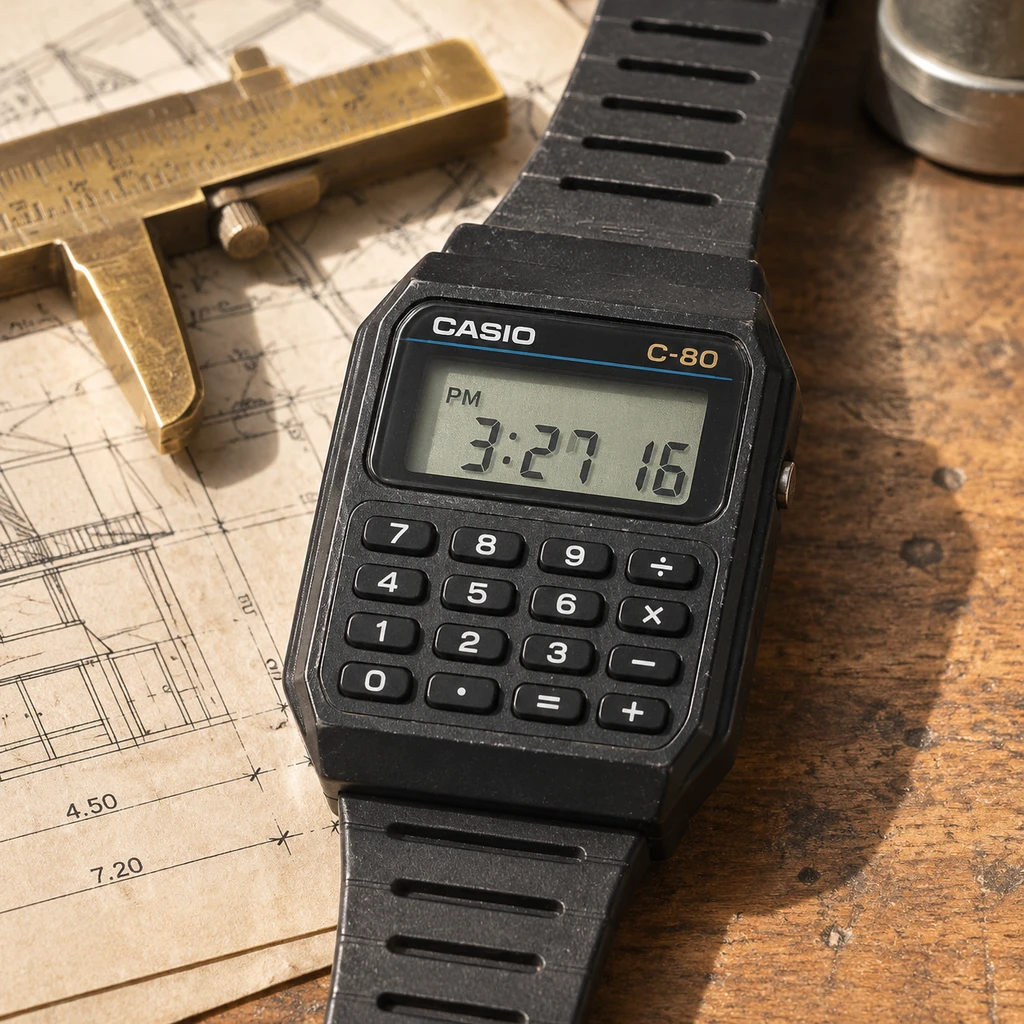 Casio C-80与1980年代腕表复盘，用75美元和防误触电路终结3950美元天价表
