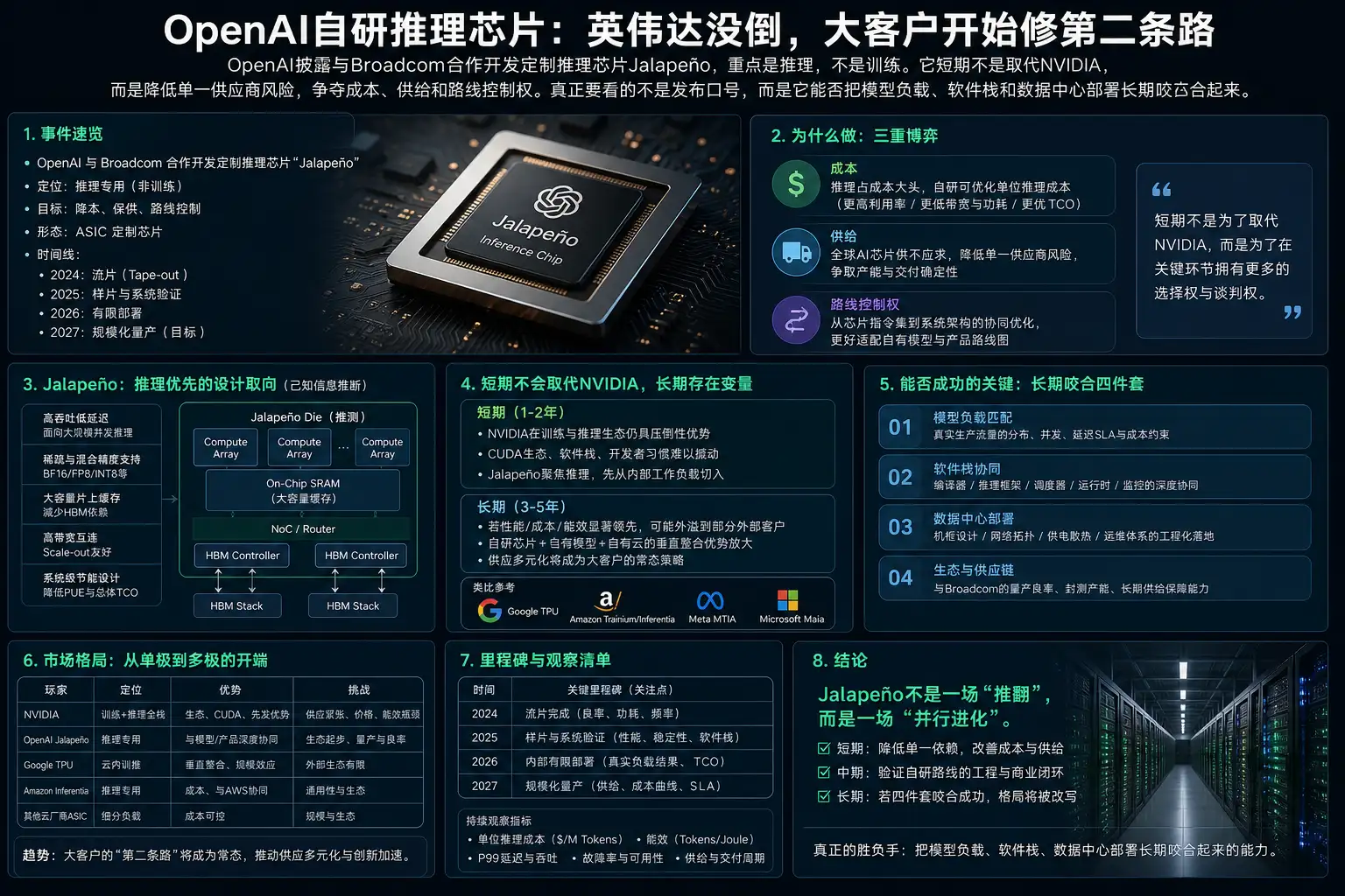 OpenAI自研推理芯片：英伟达没倒，大客户开始修第二条路