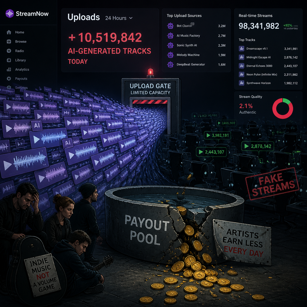 Deezer把话说得更明白了：AI歌挤爆上传口是假，先来掏空分账池才是真