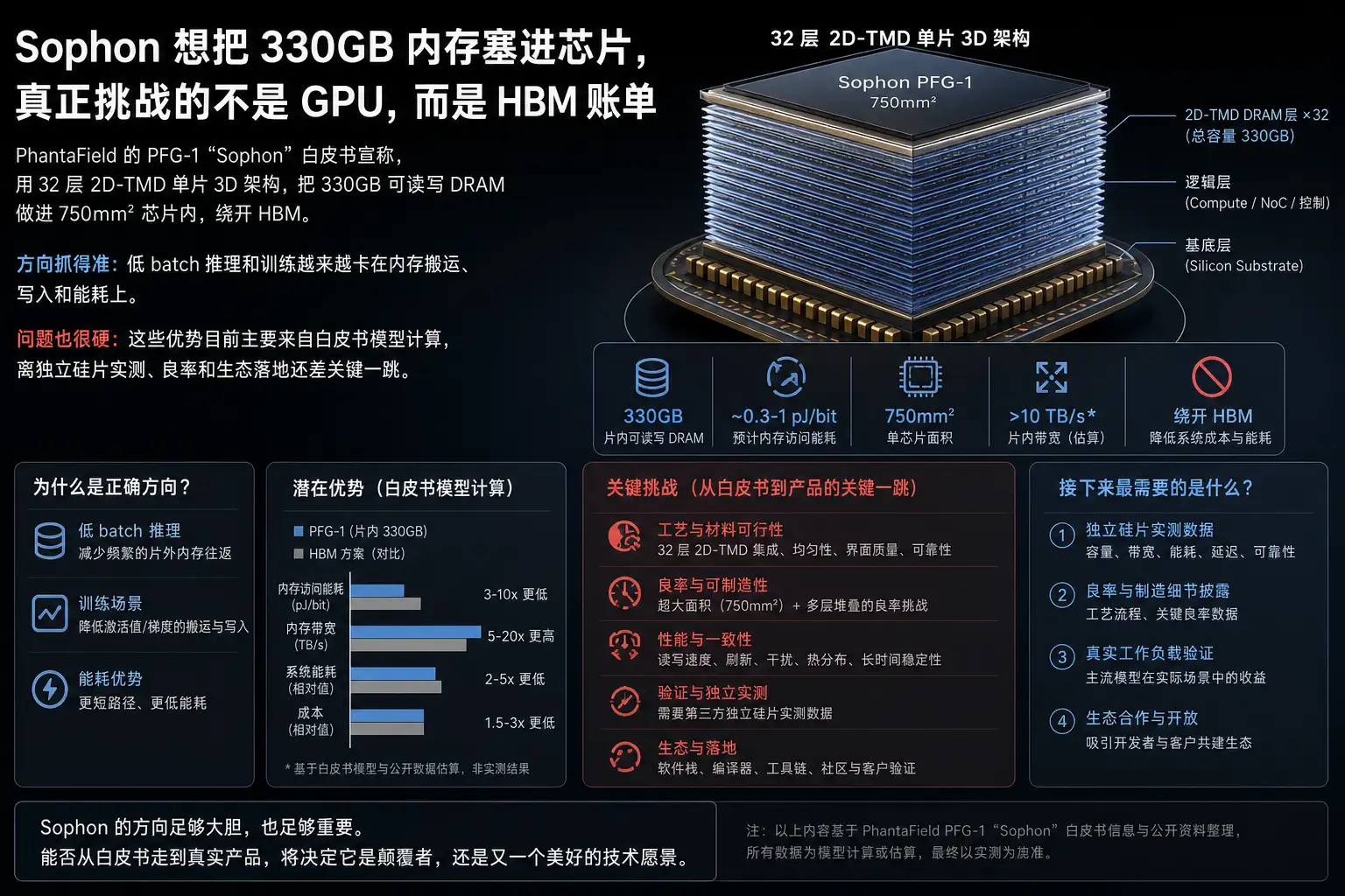 Sophon 想把 330GB 内存塞进芯片，真正挑战的不是 GPU，而是 HBM 账单