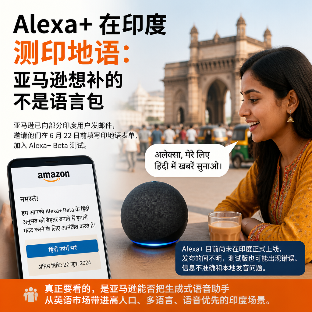 Alexa+ 在印度测印地语：亚马逊想补的不是语言包