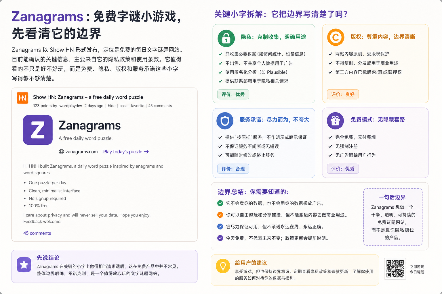 Zanagrams：免费字谜小游戏，先看清它的边界