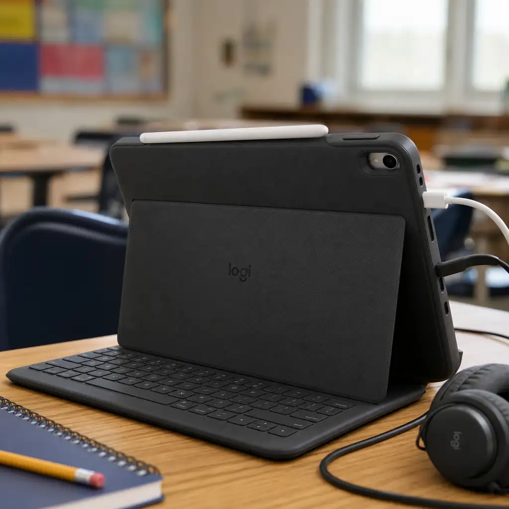 罗技给 iPad 键盘壳多塞了一个 USB-C,苹果的轻办公短板藏不住了